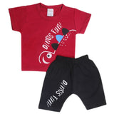 Newborn Boys Half Sleeves Suit - Maroon, Kids, New Born Boys Sets And Suits, Chase Value, Chase Value