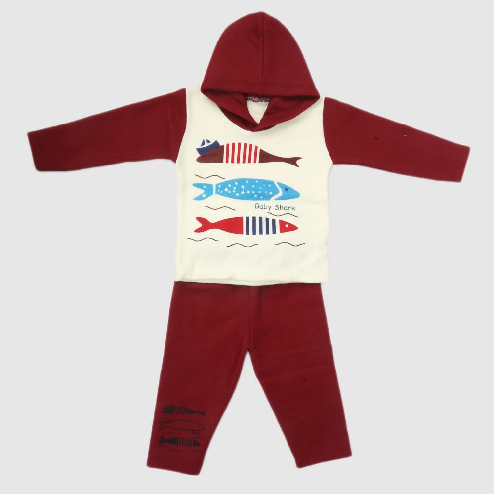 Boys Full Sleeves Polar Suit 8853 - Maroon, Kids, Boys Sets And Suits, Chase Value, Chase Value