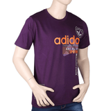 Men's Half sleeves Printed Round Neck T-Shirt - Purple, Men, T-Shirts And Polos, Chase Value, Chase Value