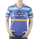 Men's Yarn Dyed Half Sleeves Placket T-Shirt - Royal Blue, Men, T-Shirts And Polos, Chase Value, Chase Value