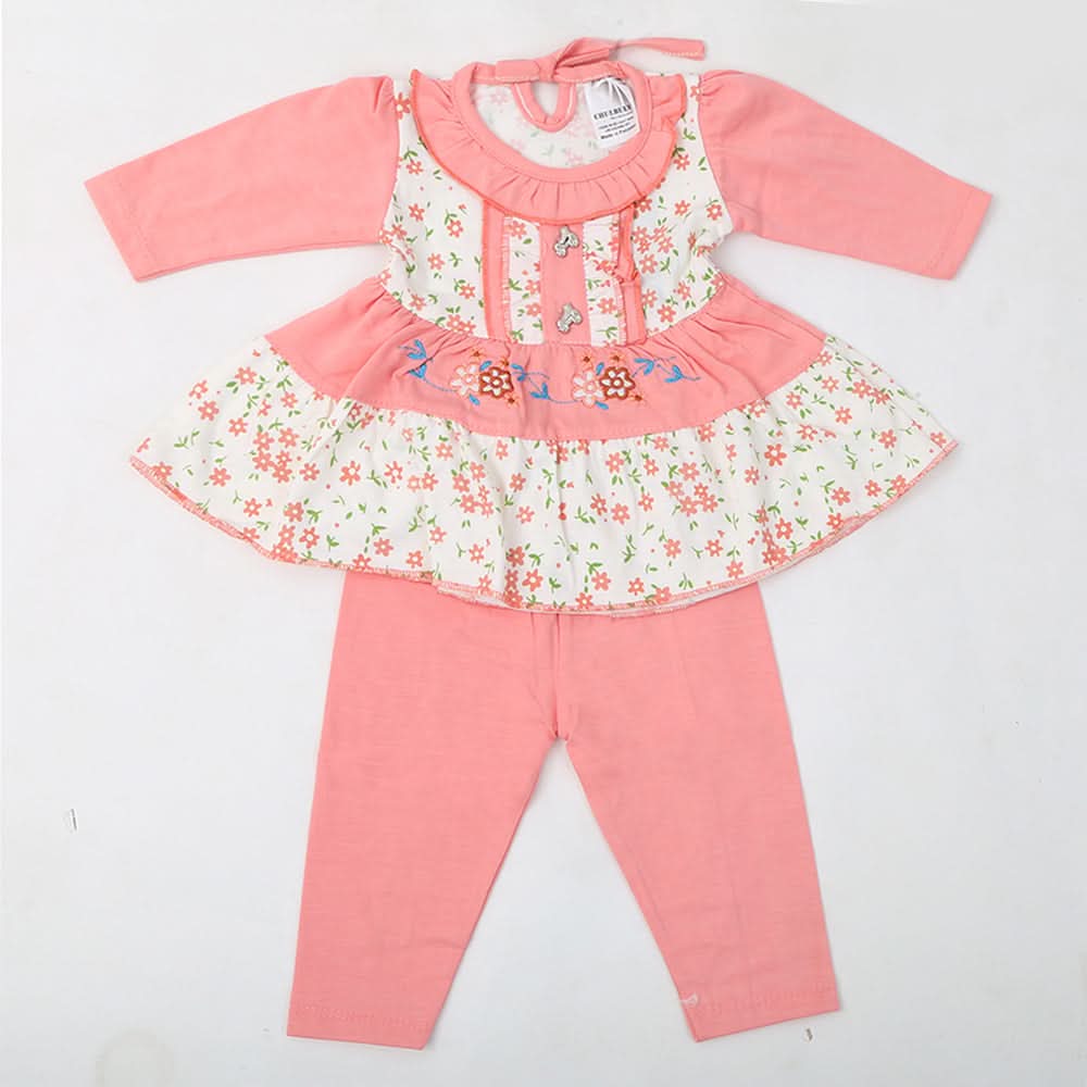 Newborn Girls Full Sleeves Suit - Pink, Kids, NB Girls Sets And Suits, Chase Value, Chase Value