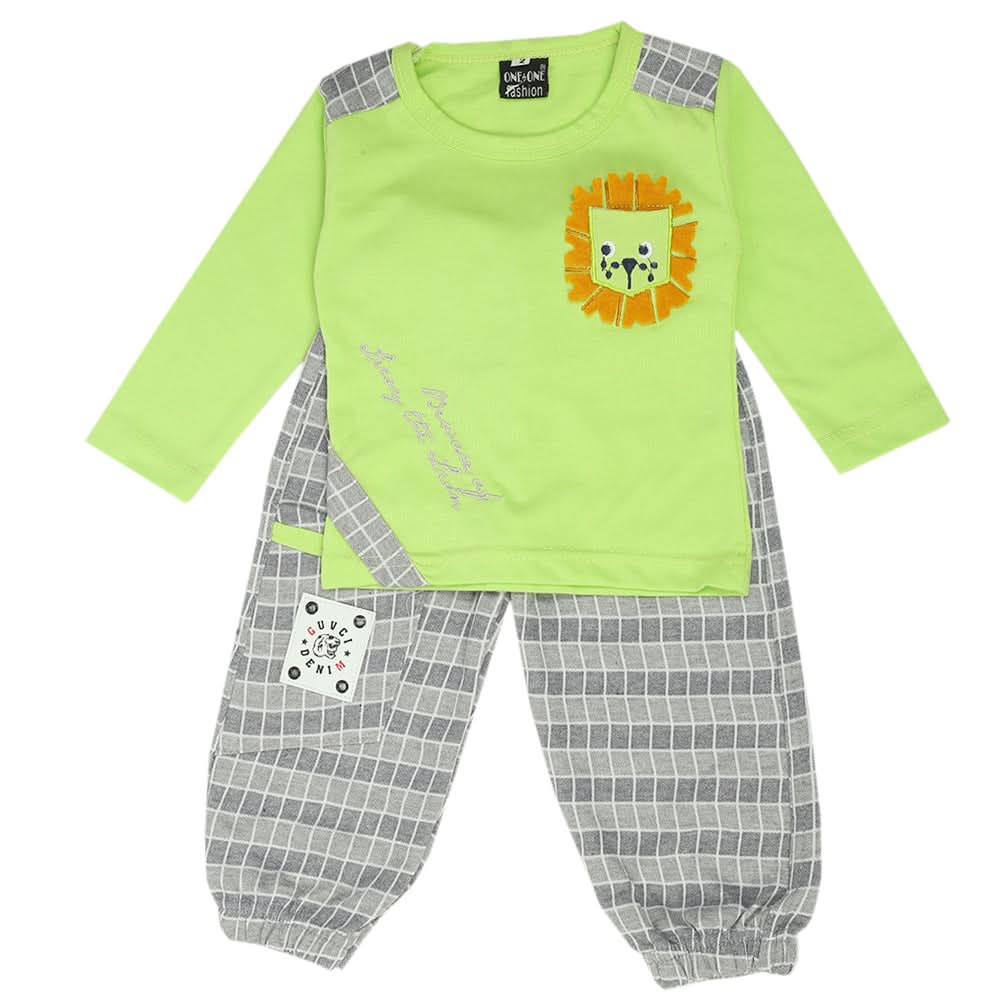 Newborn Boys Full Sleeves Suit - Light Green, Newborn Boys Sets & Suits, Chase Value, Chase Value