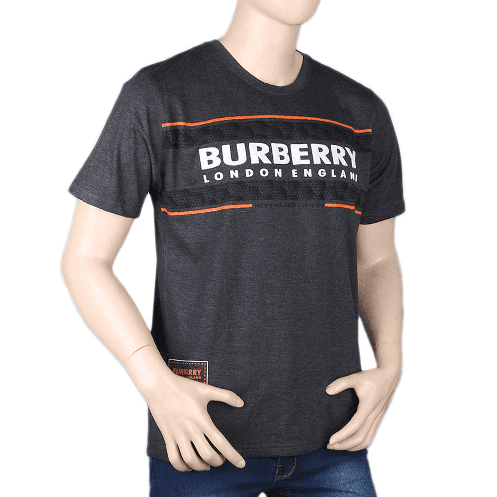 Men's Half sleeves Printed Round Neck T-Shirt - Dark Grey, Men, T-Shirts And Polos, Chase Value, Chase Value