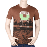 Men's Printed T-Shirt - Brown - test-store-for-chase-value