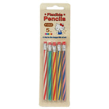 Flexible Pencil Pack Of 5 - Multi, Pencil Boxes & Stationery Sets, Chase Value, Chase Value