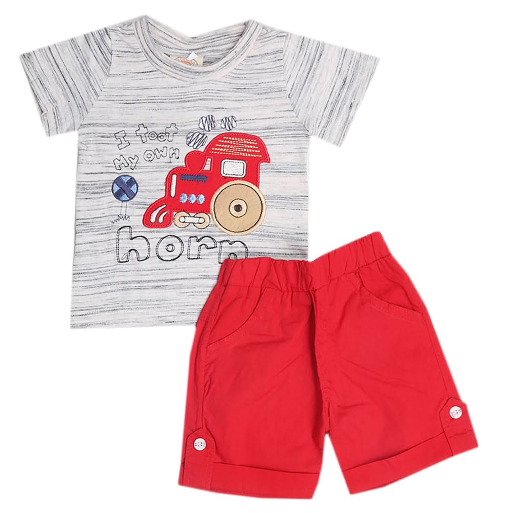 Newborn Boys Half Sleeves Suit - Peach, Kids, New Born Boys Sets And Suits, Chase Value, Chase Value