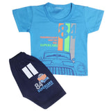 Newborn Boys Half Sleeves Suit - Sea Blue, Kids, New Born Boys Sets And Suits, Chase Value, Chase Value