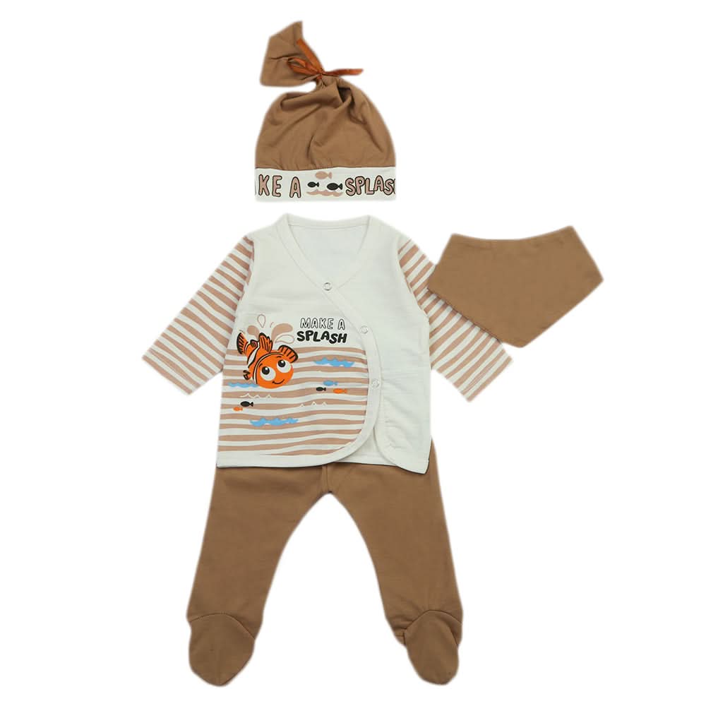 Newborn Boys Full Sleeves Suit - Light Brown, Newborn Boys Sets & Suits, Chase Value, Chase Value