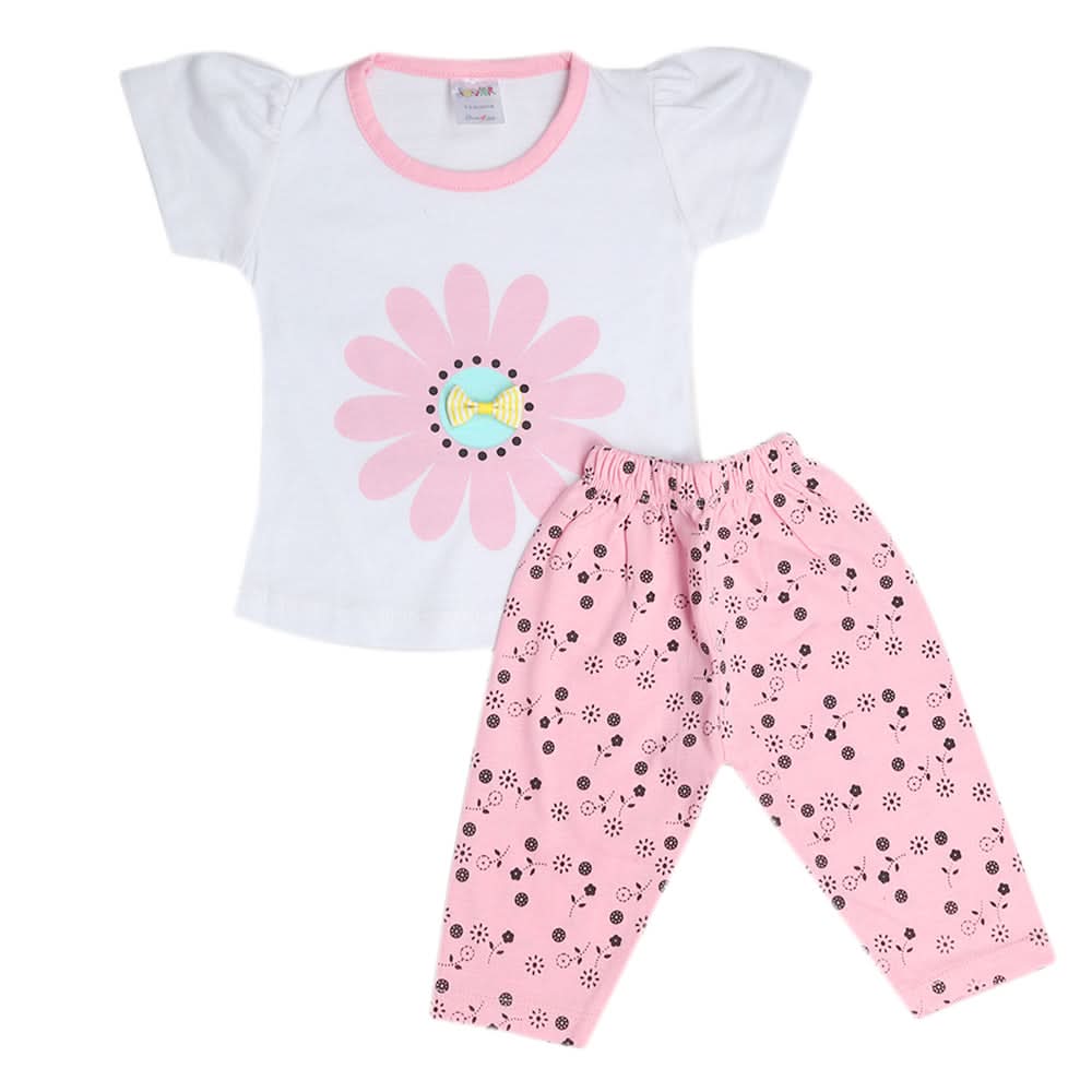 Newborn Girls Half Sleeves Suit - Pink, Kids, Newborn Girls Sets And Suits, Chase Value, Chase Value