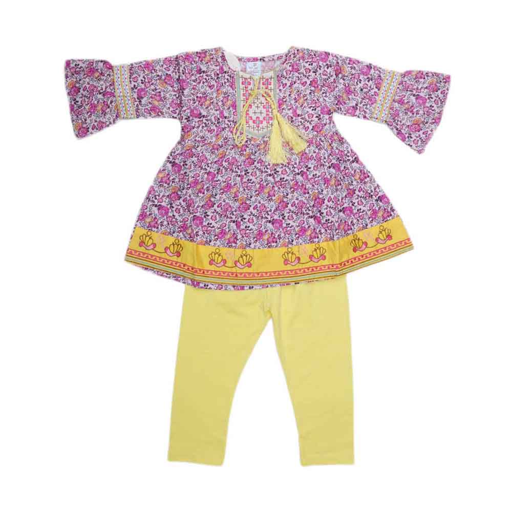 Girls Fancy Embroidery Suit 2 Pcs - Purple, Kids, Girls Sets And Suits, Chase Value, Chase Value