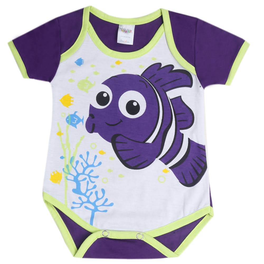 Newborn Girls Half Sleeves Romper - Dark Purple, Kids, Newborn Girls Rompers, Chase Value, Chase Value