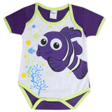 Newborn Girls Half Sleeves Romper - Dark Purple, Kids, Newborn Girls Rompers, Chase Value, Chase Value