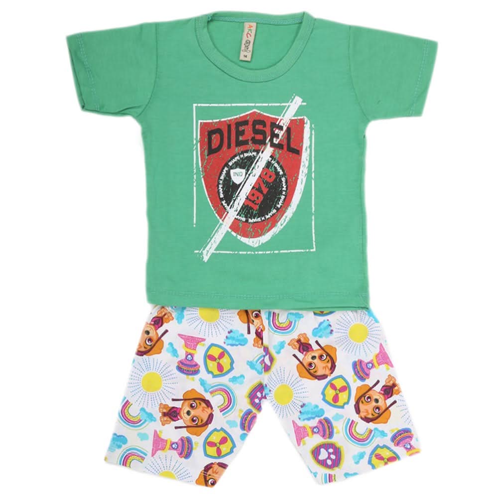 Boys Half Sleeves 2 Piece Suit - Green, Kids, Boys Sets And Suits, Chase Value, Chase Value