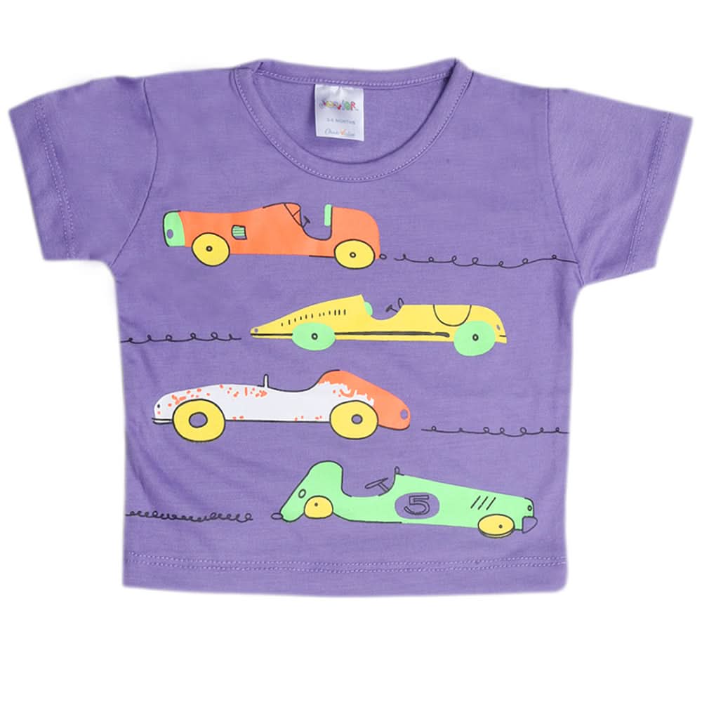 Newborn Boys Half Sleeves T-Shirt - Purple, Kids, Newborn Boys Shirts And T-Shirts, Chase Value, Chase Value
