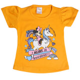 Newborn Girls Half Sleeves T-Shirt - Mustard, Kids, Newborn Girls T-Shirts, Chase Value, Chase Value