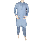 Men's Kameez Shalwar -Embroidered-Steel Blue, Men, Shalwar Kameez, Chase Value, Chase Value