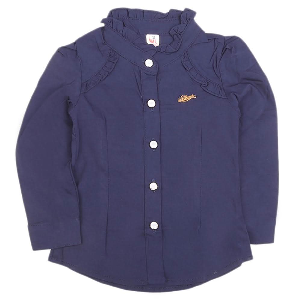 Girls Full Sleeves Shirt - Navy Blue, Kids, Tops, Chase Value, Chase Value