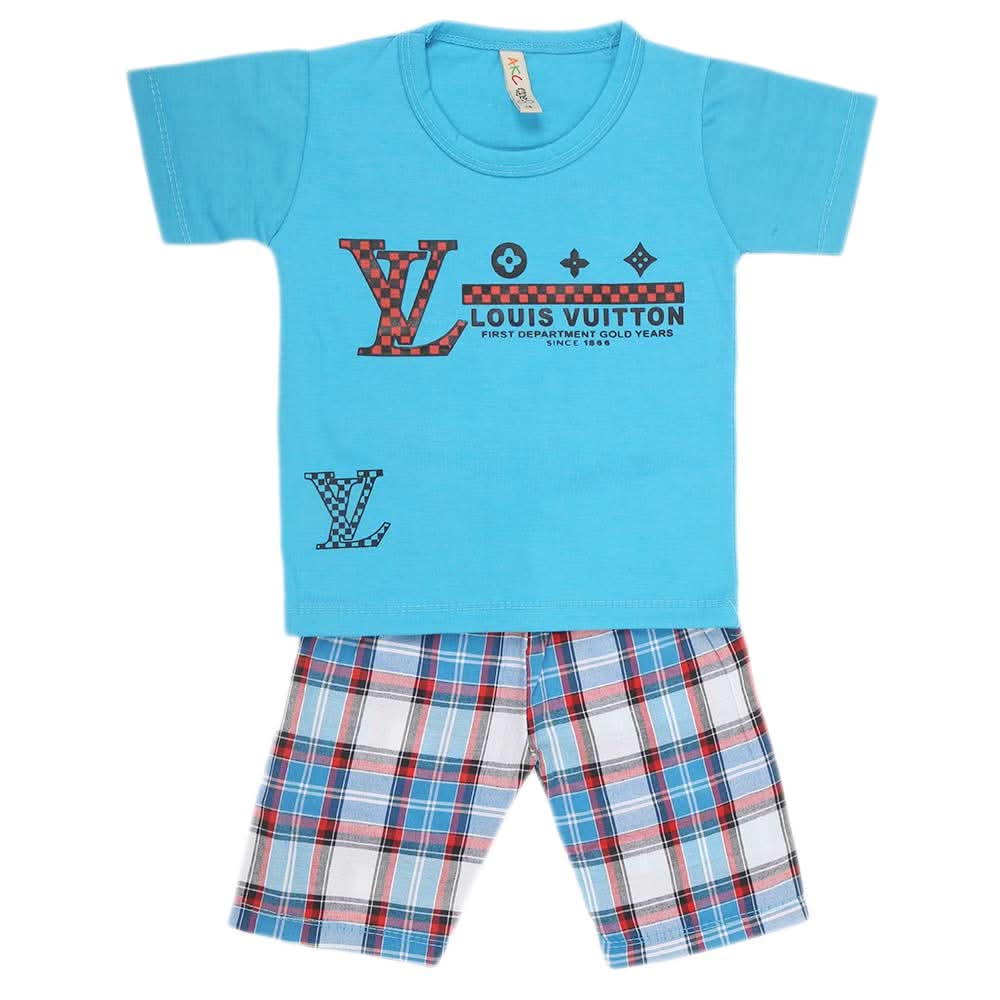 Boys Half Sleeves 2 Piece Suit - Blue, Kids, Boys Sets And Suits, Chase Value, Chase Value