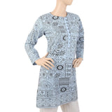 Women's Fancy Printed Wool Kurti - Light Blue, Women, Ready Kurtis, Chase Value, Chase Value