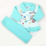 Newborn Girl Full Sleeves Polar Suit - Cyan, Kids, NB Girls Sets And Suits, Chase Value, Chase Value