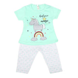 Girls Half Sleeves Tights Suits - Green, Kids, Girls Sets And Suits, Chase Value, Chase Value
