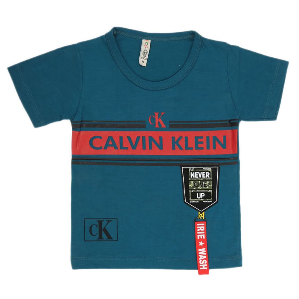 Boys Half Sleeves T-Shirt - Steel Green, Kids, Boys T-Shirts, Chase Value, Chase Value