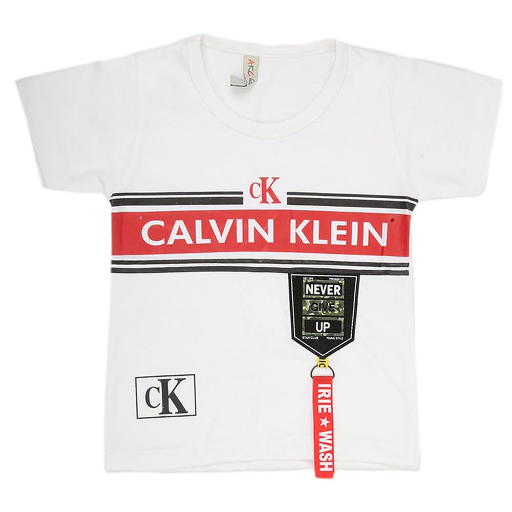 Boys Half Sleeves T-Shirt - White, Kids, Boys T-Shirts, Chase Value, Chase Value