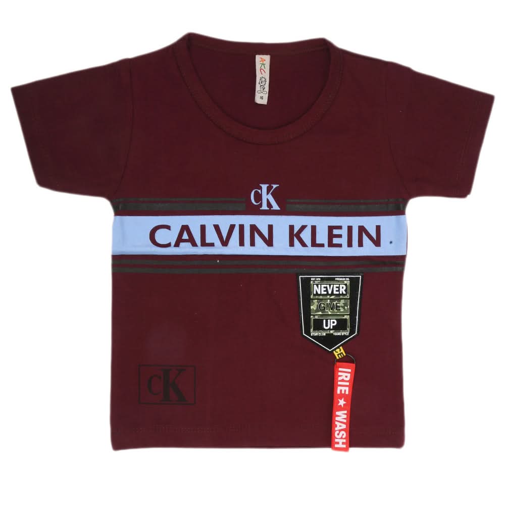 Boys Half Sleeves T-Shirt - Maroon, Kids, Boys T-Shirts, Chase Value, Chase Value