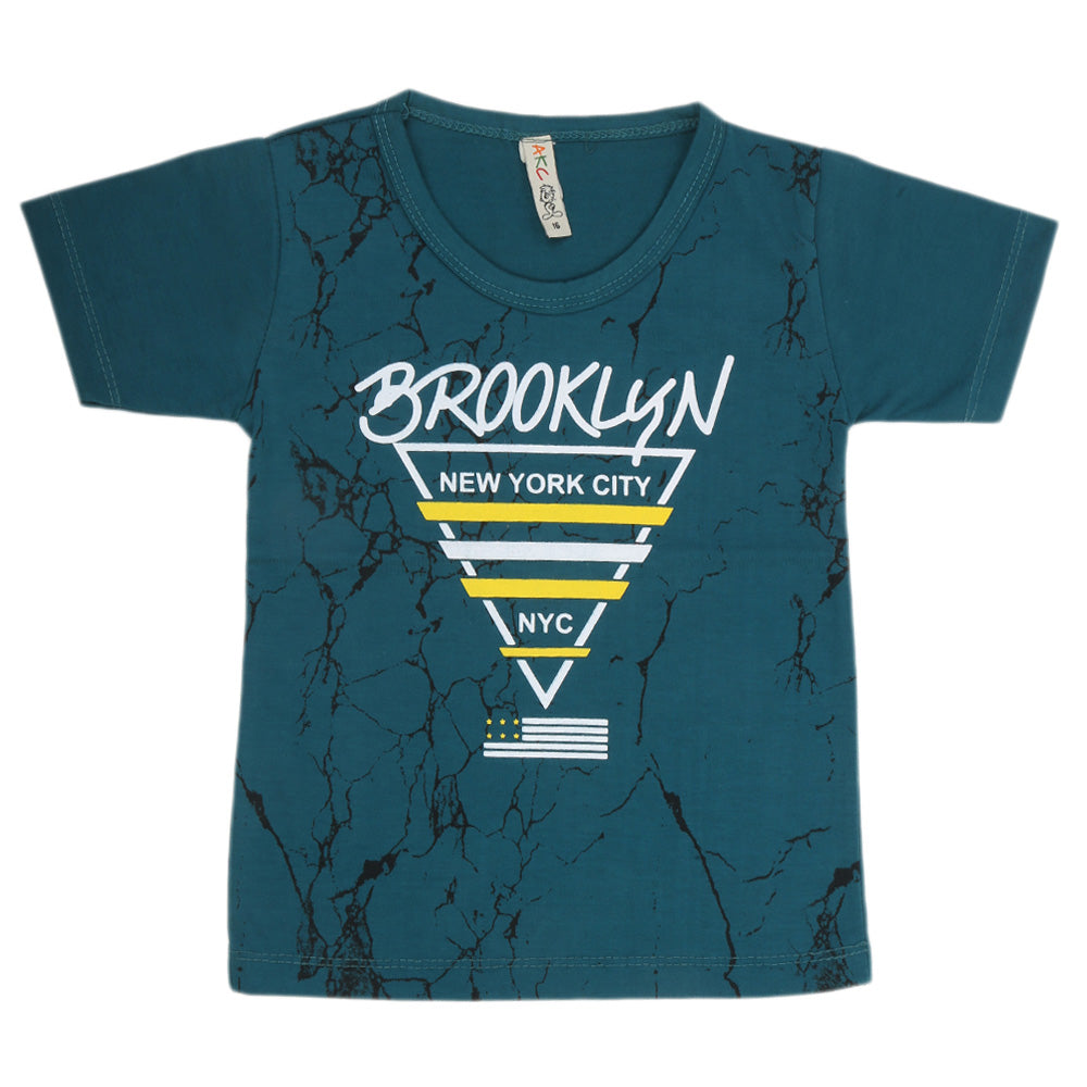 Boys Half Sleeves T-Shirt - Steel Green, Kids, Boys T-Shirts, Chase Value, Chase Value