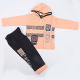 Newborn Boys Hooded Full Sleeves Suit - Peach, Kids, NB Boys Sets And Suits, Chase Value, Chase Value