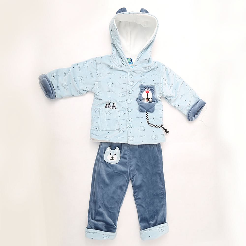 Newborn Boys Full Sleeves Hooded Suit - Blue, Kids, NB Boys Sets And Suits, Chase Value, Chase Value