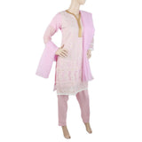 Women's Fancy Chikankari 3 Piece Suit - Pink, Women, Shalwar Suits, Chase Value, Chase Value