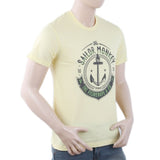 Men's Round Neck Half Sleeves T-Shirt - Lemon, Men, T-Shirts And Polos, Chase Value, Chase Value