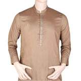 Men's Band Collar Embroidered Shalwar Kameez - Beige, Men, Shalwar Kameez, Chase Value, Chase Value