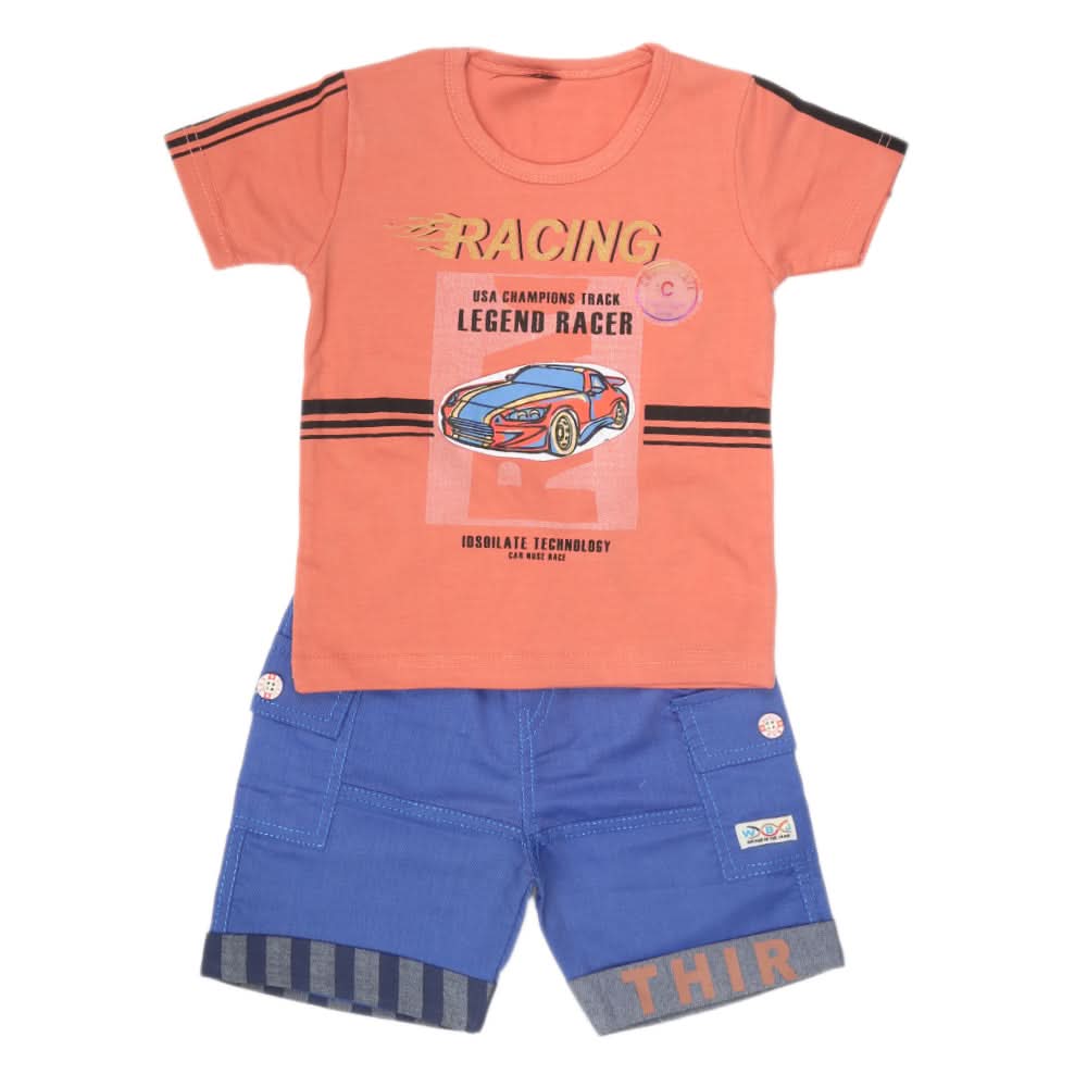 Boys Half Sleeves Suit 43159-Peach, Kids, Boys Sets And Suits, Chase Value, Chase Value