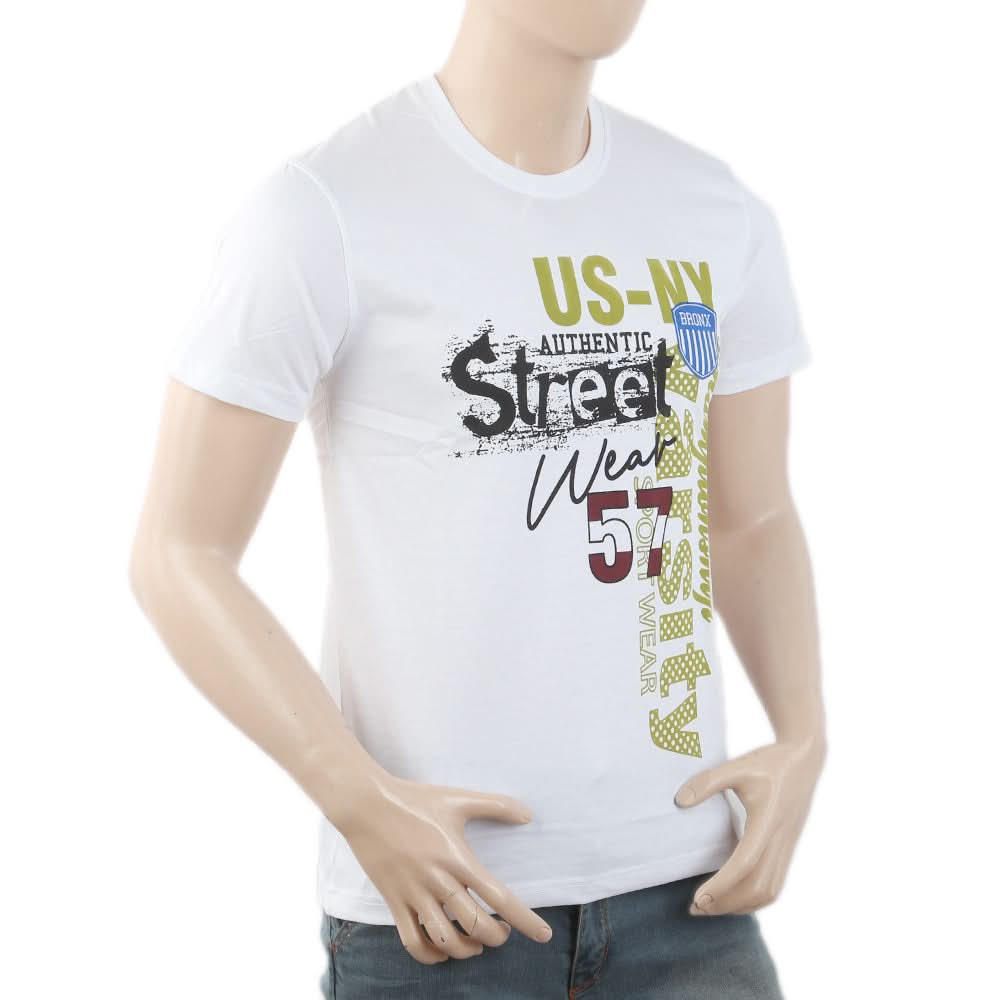 Men's Round Neck Half Sleeves T-Shirt - White, Men, T-Shirts And Polos, Chase Value, Chase Value