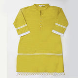 Girls Lace Khaddar Kurti - Olive Green, Kids, Girls Kurti, Chase Value, Chase Value