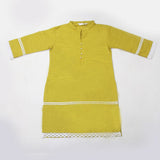 Girls Lace Khaddar Kurti - Olive Green, Kids, Girls Kurti, Chase Value, Chase Value