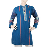 Women's Embroidered Kurti - Steel Blue, Women, Ready Kurtis, Chase Value, Chase Value