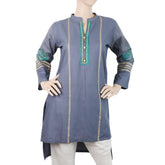 Women's Embroidered Kurti - Grey, Women, Ready Kurtis, Chase Value, Chase Value