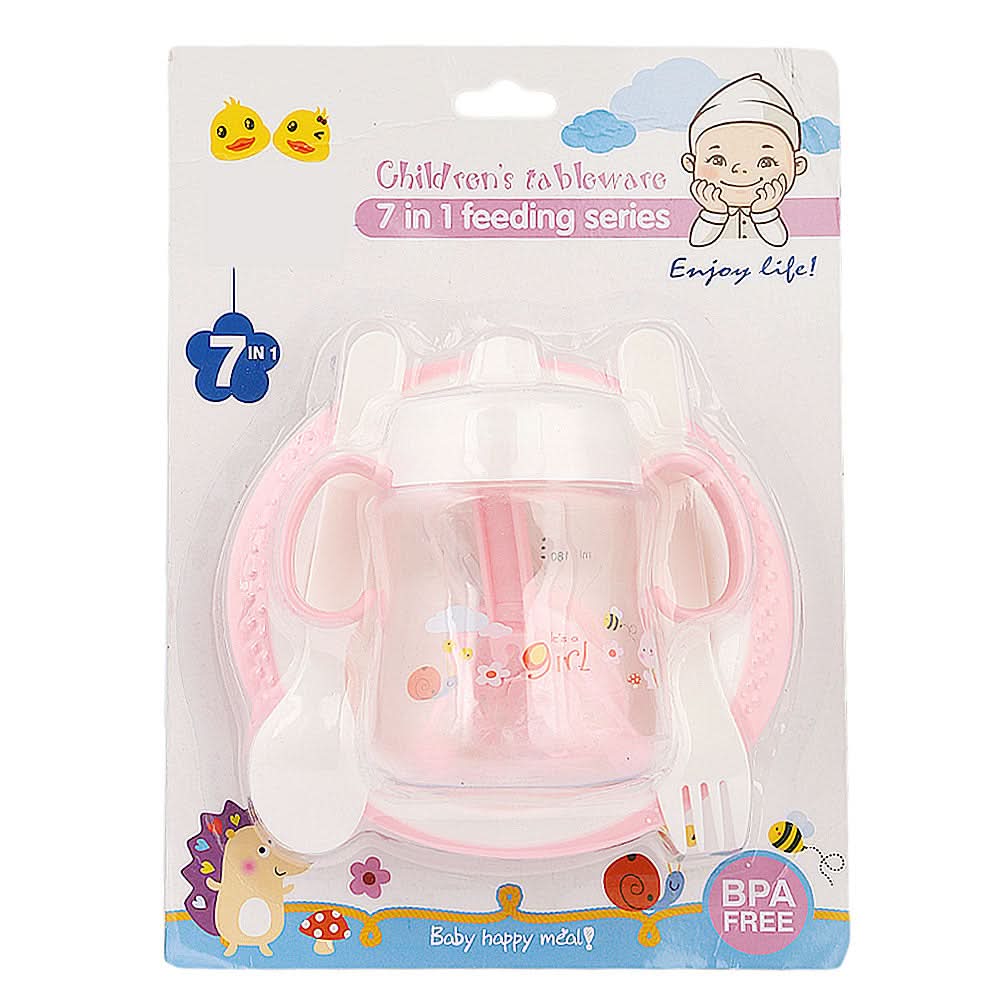 Newborn Baby Feeding Set 7 Pcs - Pink, Kids, Feeding Supplies, Chase Value, Chase Value