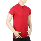 Men's Half Sleeves Sherwani Collar - Red, Men, T-Shirts And Polos, Chase Value, Chase Value