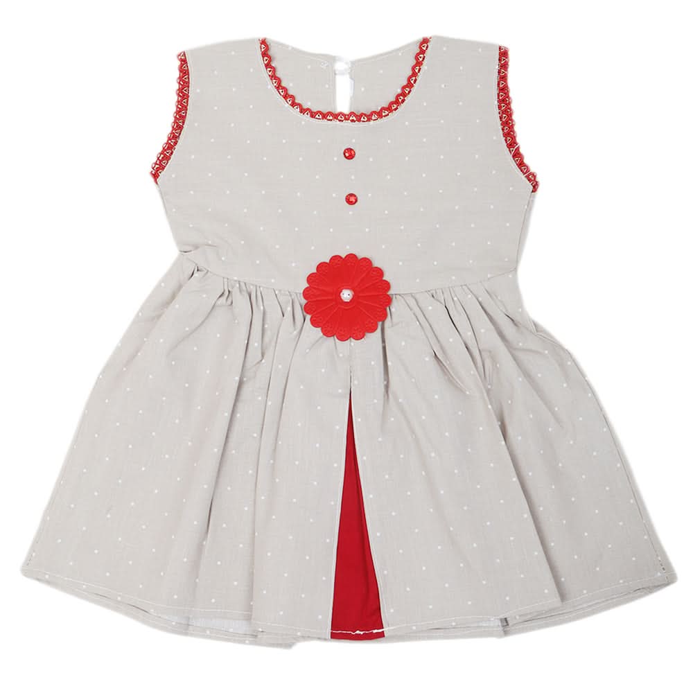 Girls Cotton Frock - Beige, Kids, Girls Frocks, Chase Value, Chase Value
