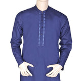 Men's Embroidered Shalwar Kameez Band Collar - Navy Blue, Men, Shalwar Kameez, Chase Value, Chase Value