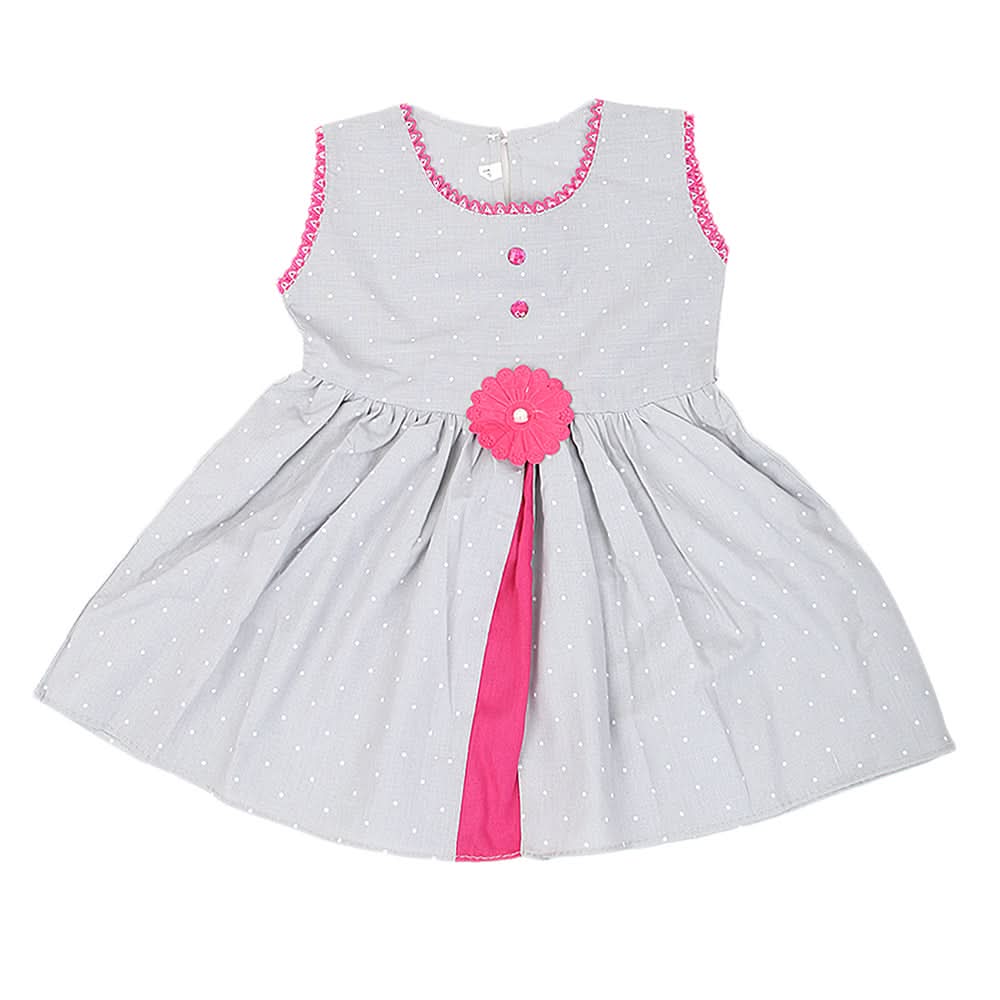 Girls Cotton Frock - Grey, Kids, Girls Frocks, Chase Value, Chase Value