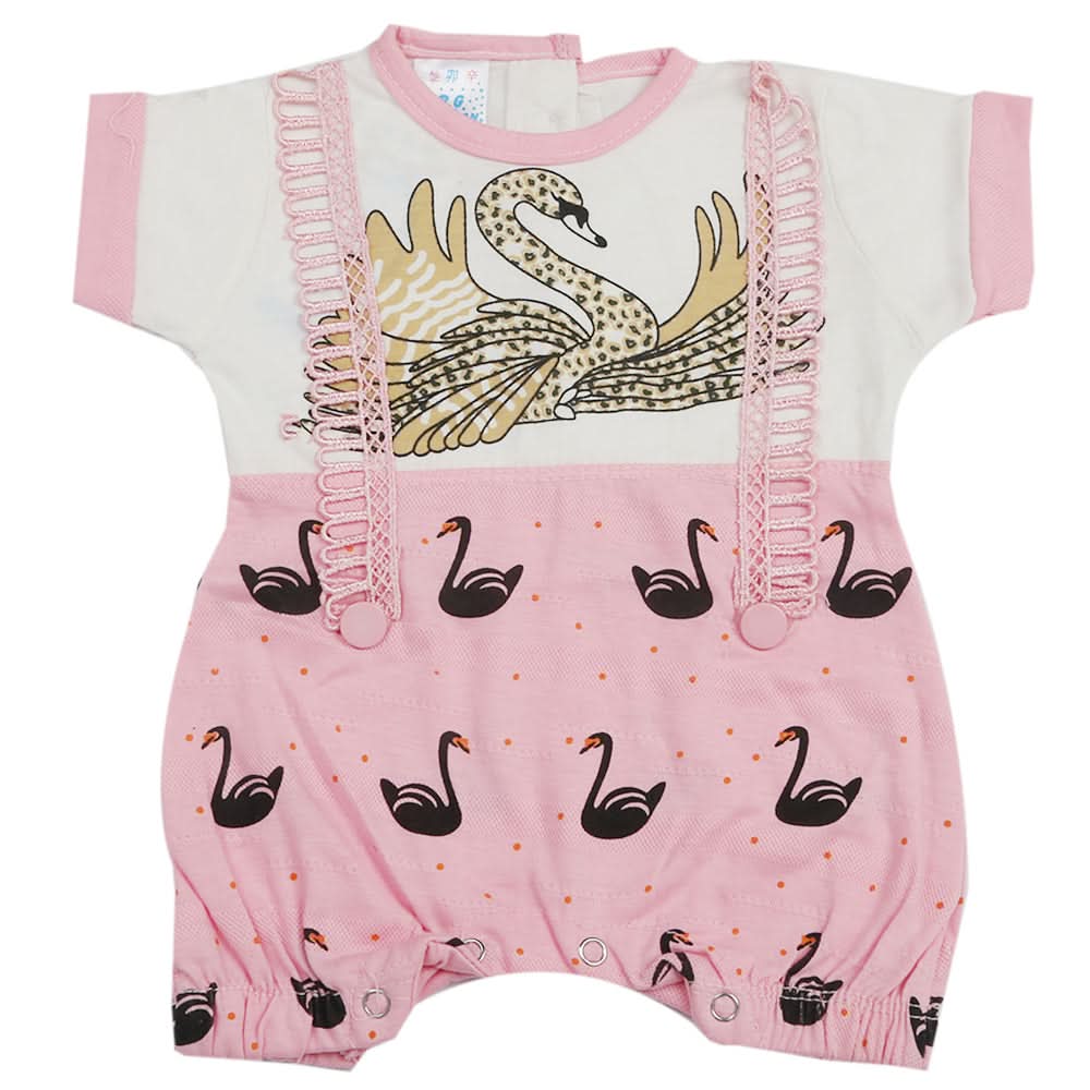 Newborn Girls Half Sleeves Romper - Pink, Kids, Newborn Girls Rompers, Chase Value, Chase Value