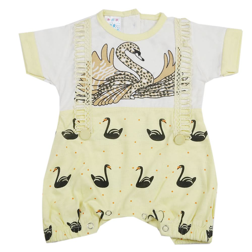 Newborn Girls Half Sleeves Romper - Yellow, Kids, Newborn Girls Rompers, Chase Value, Chase Value
