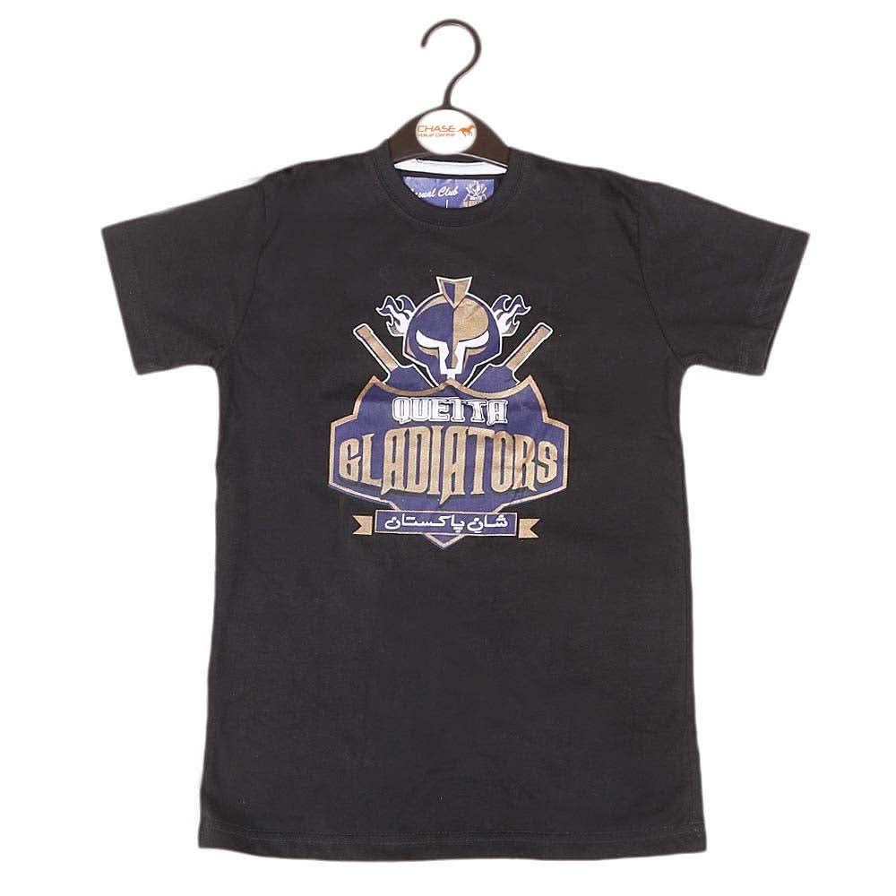 Quetta Gladiators T-Shirt For Boys - Black, Kids, Boys T-Shirts, Chase Value, Chase Value