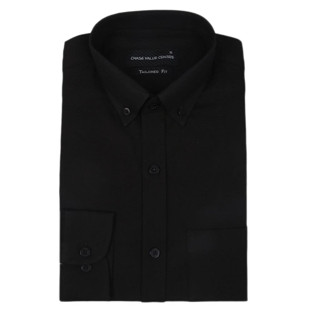 Men's Full Sleeves Formal Chambry Shirt - Black, Men, Shirts, Chase Value, Chase Value
