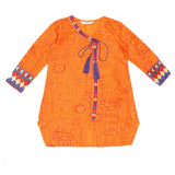 Girls Embroidered Cotton Kurti - Orange, Kids, Girls Kurti, Chase Value, Chase Value